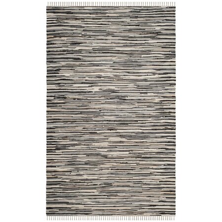 Safavieh Rag Rug Medium Rectangle Area Rug, Black and Multi - 5 x 8 ft. RAR129Q-5